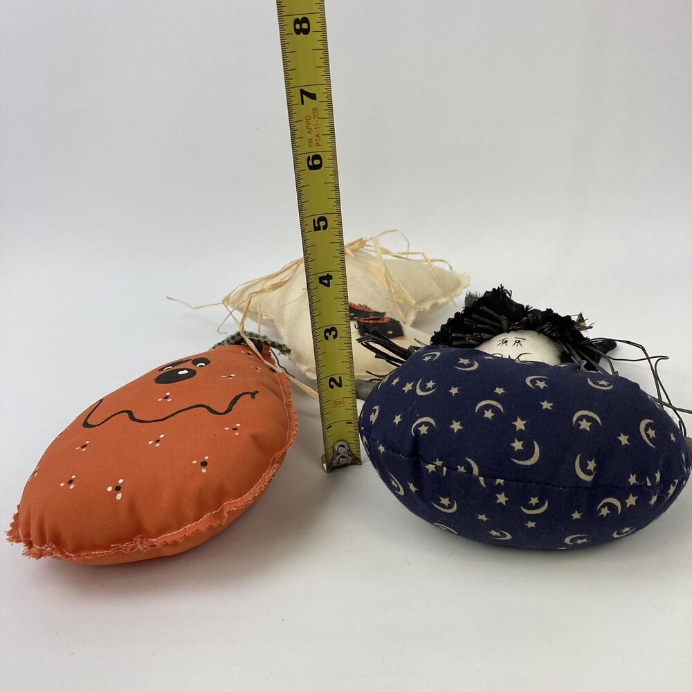 VTG Retro Primitive Farmhouse Plush Stuffed Halloween Ornaments Witch - Picture 3 of 6